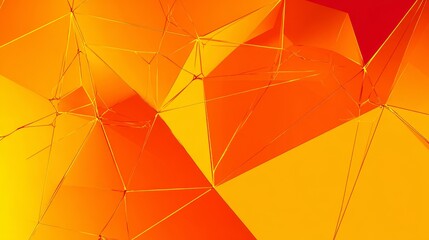Aufkleber - Geometric abstract background with overlapping glowing triangles in warm yellow and orange tones. Modern digital concept for design, presentation, branding, layout, and minimal visual identity
