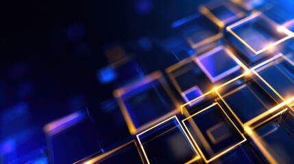 Aufkleber - Abstract digital background with glowing geometric shapes creating a vibrant, futuristic atmosphere