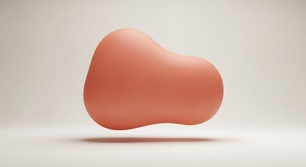 Poster - Abstract Coral Blob 3D Render of a Smooth, Organic Form