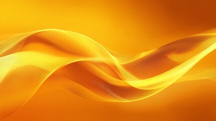 Aufkleber - Glowing orange background with smooth flowing lines and yellow gradient shapes in futuristic style. Abstract banner design with light effects for science, technology, digital or innovation concepts