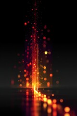 Poster - Minimalist design with glowing light bars on a dark background