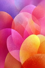 Poster - Colorful abstract gradient of overlapping pink, yellow, and orange shapes