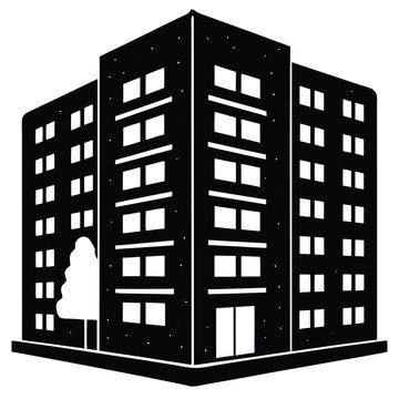 Apartment Building single vector shilhouette 