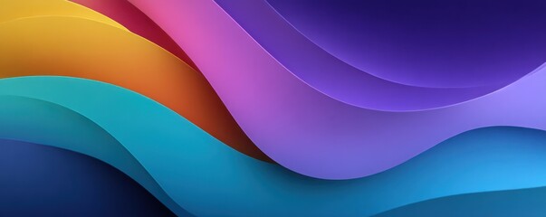 Poster - Colorful abstract wavy vector background in vibrant and gradient tones