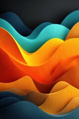 Poster - Colorful abstract waves in vibrant shades creating a dynamic composition
