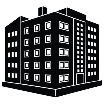 Apartment Building single vector shilhouette 