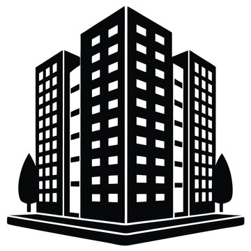 Apartment Building single vector shilhouette 
