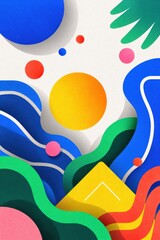 Poster - Colorful abstract illustration with geometric shapes and dynamic flowing patterns