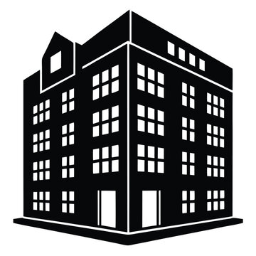 Apartment Building single vector shilhouette 
