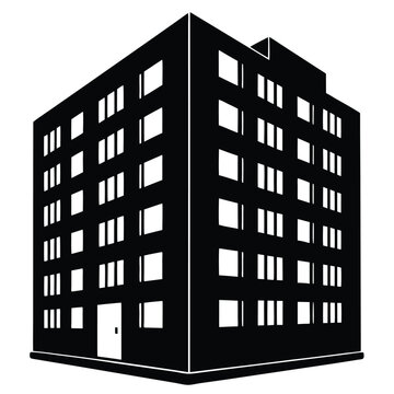 Apartment Building single vector shilhouette 