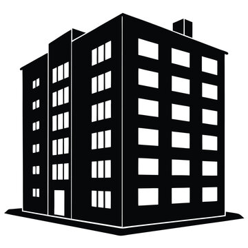 Apartment Building single vector shilhouette 