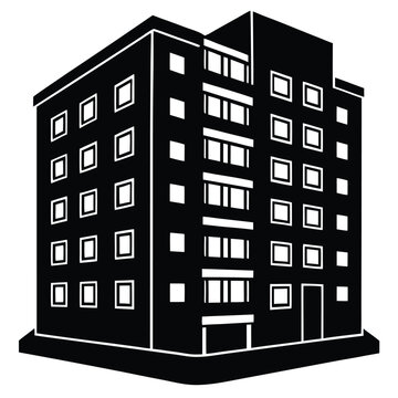 Apartment Building single vector shilhouette 