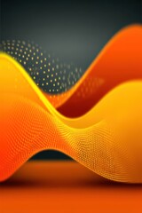 Poster - Dynamic abstract orange waves with dotted textures for modern design illustrations