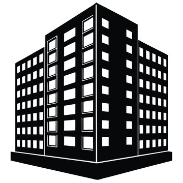 Apartment Building single vector shilhouette 
