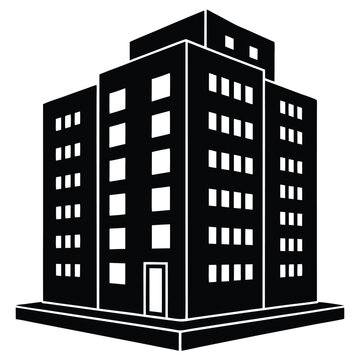 Apartment Building single vector shilhouette 