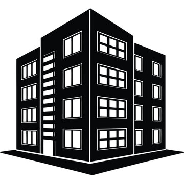 Apartment Building single vector shilhouette 