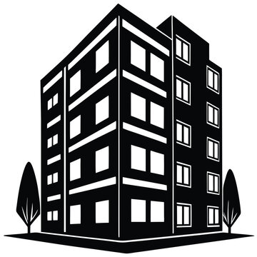 Apartment Building single vector shilhouette 