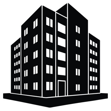 Apartment Building single vector shilhouette 