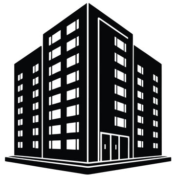 Apartment Building single vector shilhouette 