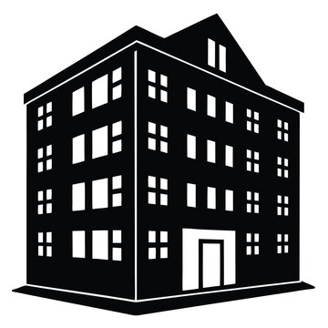 Apartment Building single vector shilhouette 