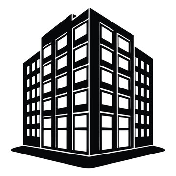 Apartment Building single vector shilhouette 