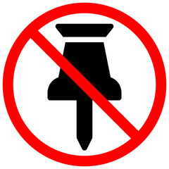 Poster - No pin symbol sign with a red circle and line