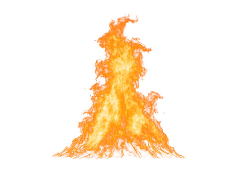 Isolated fiery flame on a white background