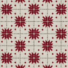 Poster - Seamless Pattern of Stitched Star Shapes with Dots on a Fabric Background for Textiles and Crafts