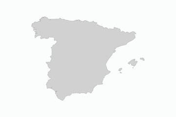  Vector graphic artwork suitable for print and web containing flat detailed map of SPAIN