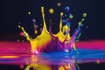 Poster - Vibrant paint splash creates a striking abstract background for artistic designs, Abstract colorful paint splash background