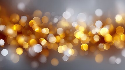 Poster - Abstract Background with Golden and White Bokeh Effect Lights