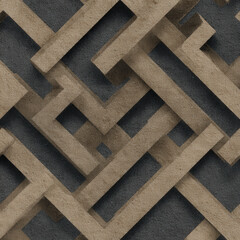 Poster - Seamless Thai Prajam Yam Pattern with Arabic Latti Design for Unique Backgrounds and Textiles