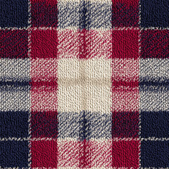 Poster - Vintage Red and White Plaid Pattern with Cozy Texture for Seamless Textile Design or Background Use