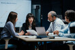 © Suteren Studio - Business executives and assistants brainstorming investment risk evaluation in corporate boardroom