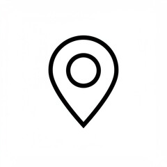 Fototapete - Simple black outline of a location pin icon on a white background