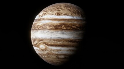 Wall Mural - Jupiter's Majestic Swirls: A detailed, awe-inspiring close-up of the gas giant, Jupiter.