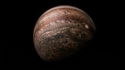 Wall Mural - Jupiter: A captivating cosmic portrayal of the gas giant Jupiter, its swirling atmospheric bands and the iconic Great Red Spot. A stunning depiction of the solar system's largest planet.