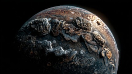 Wall Mural - Jupiter's Celestial Majesty: A captivating snapshot of Jupiter, revealing the intricate details of its swirling atmospheric patterns and the grandeur of its planetary scale.