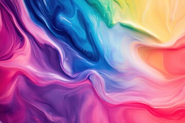 Poster - vibrant rainbow abstract background showcases fluid colors in a mesmerizing swirl of hues, vibrant r