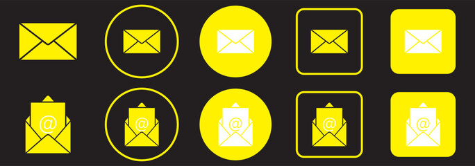 Fototapete - Vector illustration of E mail icon set isolated on transparent background
