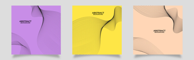 Vector illustration of abstract lines background set