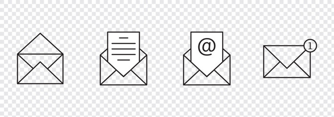 Fototapete - Mail icon set. email icon vector. E-mail icon. Envelope illustration