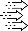 © Sneha - Three black arrows moving forward with motion lines speed direction