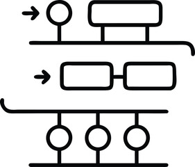 Poster - Simple outline icon representing a timeline with key milestones and progress points
