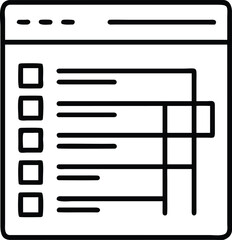 Poster - Clean line art icon of a gantt chart layout for project planning and scheduling