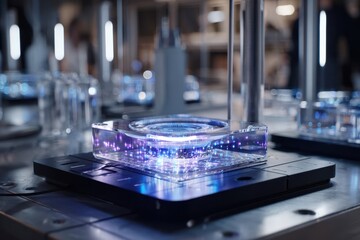 Poster - Innovative glass technology displayed in a modern research facility during the daytime