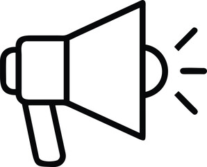 Fototapete - Clean thin outline icon of a megaphone with a simple modern design