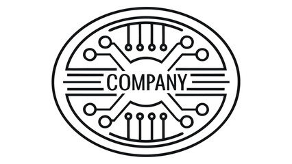 Poster - Modern technology logo design with circuit board elements and company name