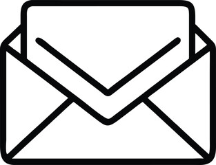 Fototapete - Simple and clean vector outline of an open email envelope symbol