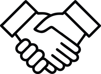 Fototapete - Minimalist line art icon representing a professional handshake agreement